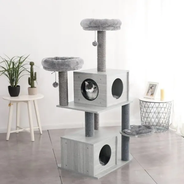 Cat Tower with Duel Cat Condos & Cat Nests by Estilo Living