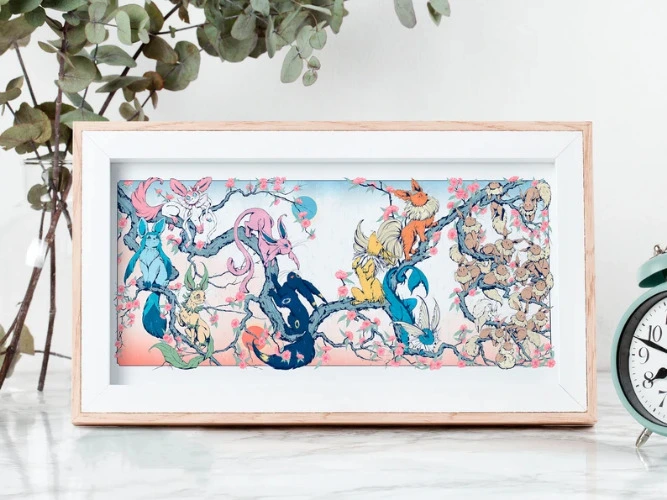 Eeveelutions Cherry Blossom Print