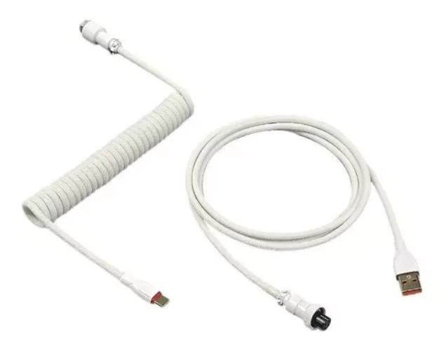 Cabo Coiled Teclado Mecânico Usb Tipo C Conector Aviador