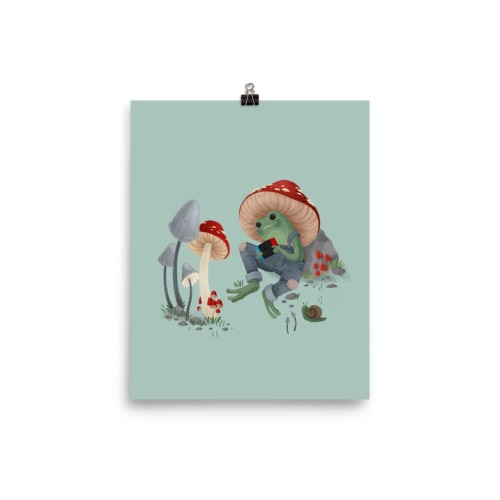 Cottagecore Frog | 8x10 Poster | Cozy Gaming