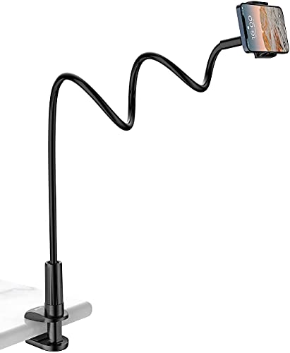 TRYONE Flexible Bed Phone Holder Long Adjustable Gooseneck Arm for iPhone, Smartphone, Total Length 90cm/35 Inches