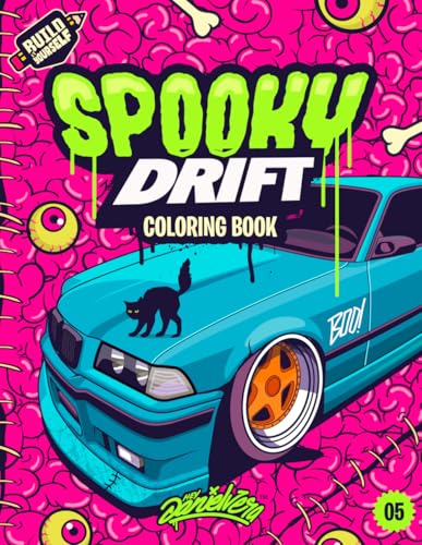 Spooky Drift (Special Edition) Coloring Book: Fun automotive adventure with 40 scary cars coloring pages for kids & teens Ages 6-18
