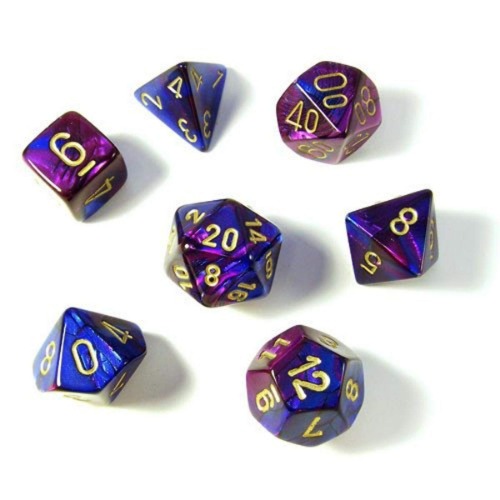 Chessex CHX26428 Dice-Gemini Set, Blue/Purple/Gold - 