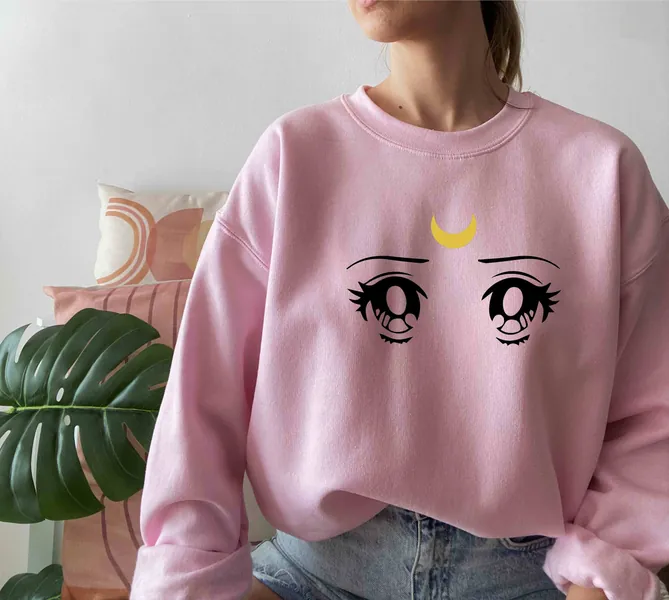 Sailor Moon Sweatshirt, Sailor Moon Eyes Inspired Shirt, Sailor Moon Cosplay, Glitter Sailor Moon, Luna Shirt for Her, Mamoru Serena Shirt