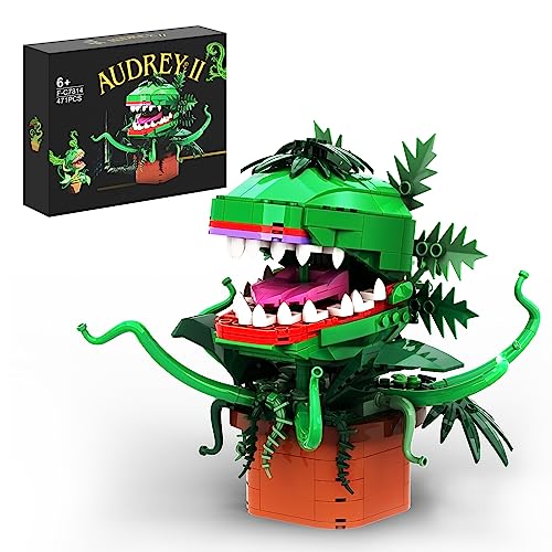 Millionspring Audrey II Piranha Plant Flower Building Kit Toys,Little Shop of Horrors Cannibal with Openable Mouth Collectible Gift for Tv Fans Friends Birthday Christmas Halloween(457pcs)