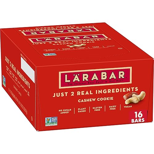 Larabar Cashew Cookie, Gluten Free Vegan Fruit & Nut Bar, 1.7 oz Bars 16 Ct - Cashew - 16 Count (Pack of 1)