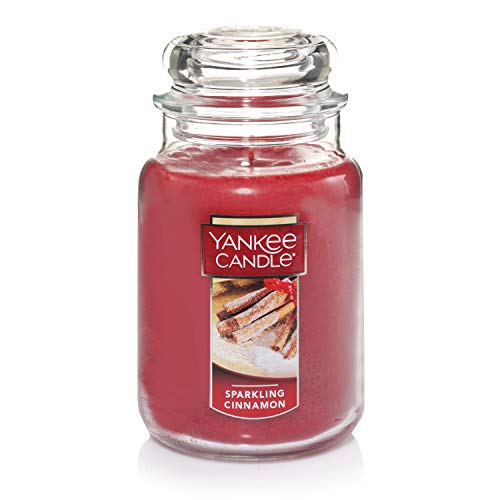 Yankee Candle Sparkling Cinnamon Scented, Classic 22oz Large Jar Single Wick Candle, Over 110 Hours of Burn Time | Holiday Gifts for All - Sparkling Cinnamon - Classic Large Jar