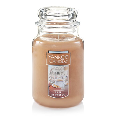 Yankee Candle Café al Fresco Scented, Classic 22oz Large Jar Single Wick Candle, Over 110 Hours of Burn Time - Café al Fresco - Classic Large Jar
