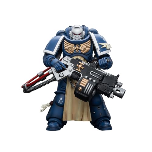 JOYTOY Warhammer 40,000 1/18 Action Figure Ultramarines Sternguard Veteran with Heavy Bolter Collection Model Birthday Gifts - Sternguard Veteran With Heavy Bolter