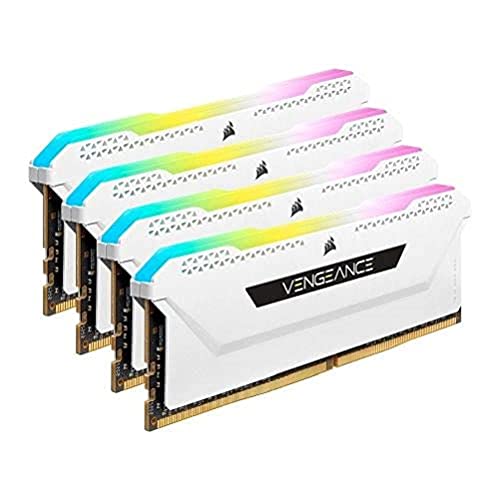 Corsair VENGEANCE RGB PRO SL 64GB (4x16GB) DDR4 3600 (PC4-28800) C18 1.35V - White, CMH64GX4M4D3600C18W - White - 64GB (4x16GB) - 3600MHz - RGB Pro SL