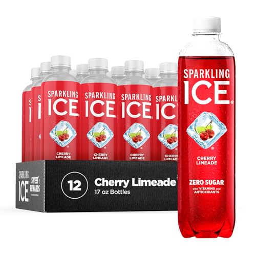 Sparkling Ice, Cherry Limeade Sparkling Water, Zero Sugar Flavored Water, with Vitamins and Antioxidants, Low Calorie Beverage, 17 fl oz Bottles (Pack of 12) - Cherry Limeade