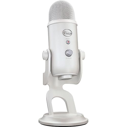Logitech for Creators Blue Yeti Premium USB Gaming Microphone for Streaming, PC, Podcast, Computer, Customizable LIGHTSYNC RGB, Bluetooth, 3.5 MM Comp - White Mist - White Mist - Gaming Microphone - Microphone