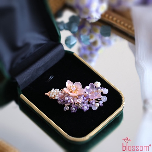 Crystal Gemstone Hydrangea Flowers Hairpin | Default Title