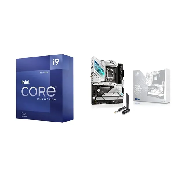 Intel Core i9-12900K, 8C+8c/24T, 3.20-5.20GHz, boxed without Kühler & ASUS ROG Strix Z690-A Gaming WiFi D4 Intel LGA 1700 ATX Gaming Motherboard, Aura Sync