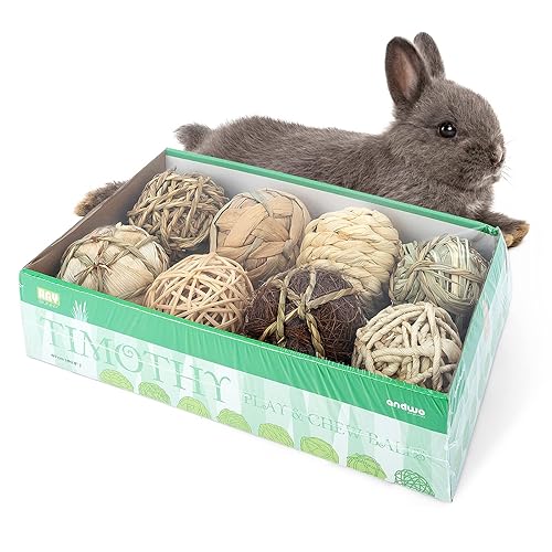 andwe Small Animals Play & Activity Balls Rolling Chew Toys for Rabbits Guinea Pigs Chinchilla - Pack of 8