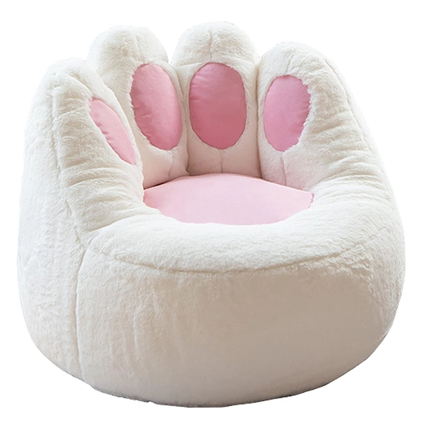 BEBLUM Cat's Paw Shaped Bean Bag Chair Cover(No Filler), Washable Premium Soft Faux Rabbit Fur Fabric Lazy Sofa Bean Bag Cover for Adults Kids,L