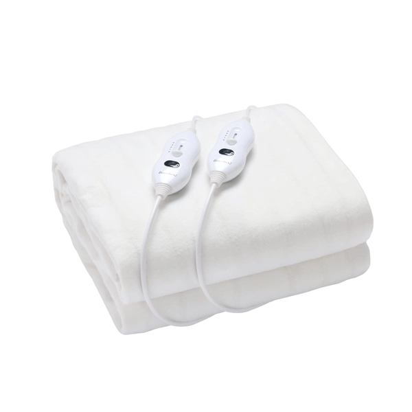 Dreamaker Dual Control Washable Electric Blanket Fully Fitted Heated Underblanket Lightweight Washable Adjustable 3 Heat Settings with LED Display, 2 Detachable Controller - 6 Sizes (Double)