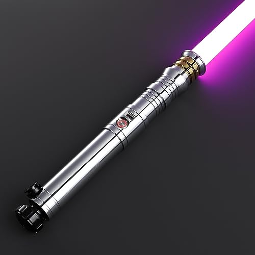 CVCBSER Smooth Swing Light Saber, Motion Control 12 Sound Fonts and 16 RGB Infinite Color Changing, Premium Metal Hilt Lightsaber for Adults Gift - RGB-X-12 Fonts