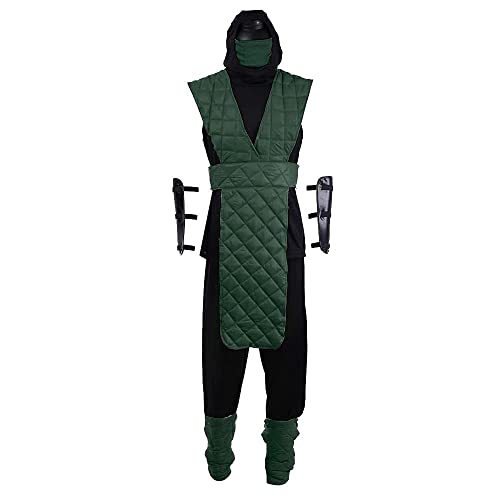 CosplayDiy Men's Suit for Reptile Cosplay Costume Ninja Green Fighting Costumes with Mask Adult - Medium