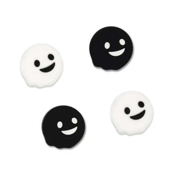 GeekShare 4PCS Cute Ghost Thumb Grip Caps,Soft Silicone Joystick Cover Compatible with Nintendo Switch /OLED/ Switch Lite - Black&White - 