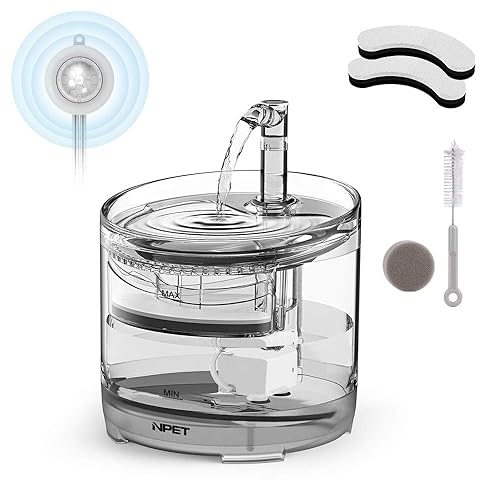 NPET Cat Drinking Fountain WF050, Brushless Ultra Quiet Pump, 1.5L Pet Fountain with Faucet Outlet, 1 Sensor Switch, 2 Filters - Wf050(with Sensor)