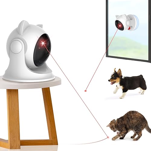 Saolife Automatic Cat Laser Toys, Interactive Laser Cat Toys for Indoor Cats/Kitty/Dogs, Cat Laser Toy Automatic - White