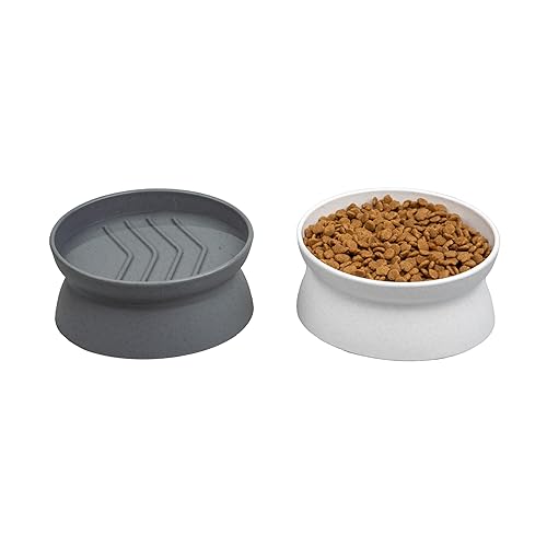 Kitty City Raised Cat Bowls, Small Slow Eat Bowl 2pk (Modern) - Small Slow Eat Bowl 2pk (Modern) - Small