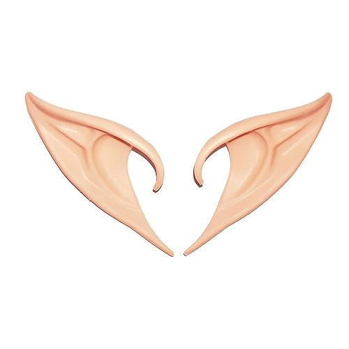 Secaden Cosplay Fairy Pixie Elf Ears Soft Pointed Ears Tips Anime Party Dress Up Costume Accessories (Long Style) - Long Style