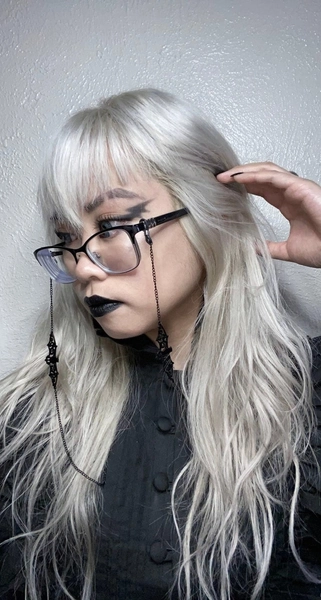 Gothic Bat Pendant Glasses Mask Chain