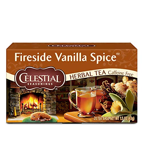 Celestial Seasonings Herbal Tea, Fireside Vanilla Spice, Caffeine Free, 20 Tea Bags (Pack of 6) - Fireside Vanilla Spice - 20 Count (Pack of 6)
