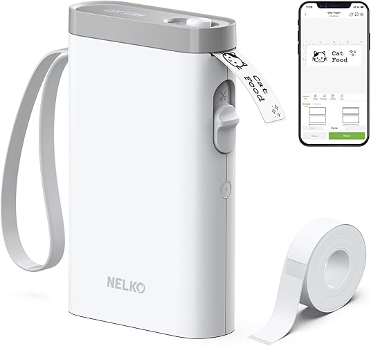 Nelko Label Maker Machine with Tape, P21 Bluetooth Label Printer, Wireless Mini Label Makers with Multiple Templates for Organizing Office Home, White - White