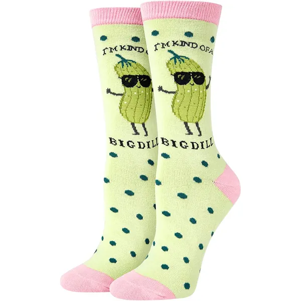 SOCKFUN Funny Pickle Socks Taco Socks Avocado Donut Socks for Women, Novelty Pickle Taco Gifts - Pickle