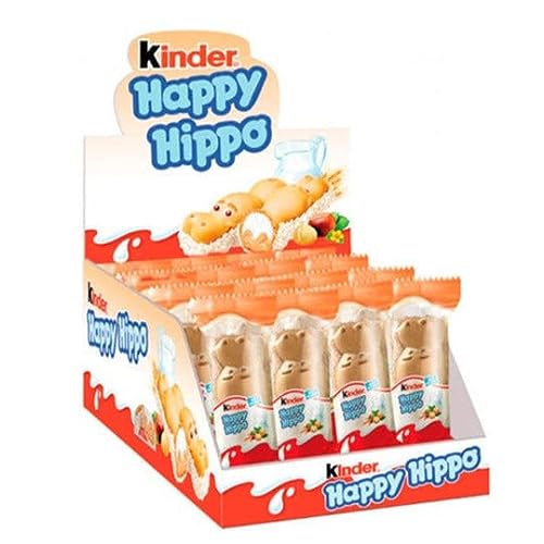 Kinder Happy Hippo Chocolate Biscuit Single Bar - Pack of 28 x 20.7G - Chocolate Biscuit Single Bar - 28 Count (Pack of 1)
