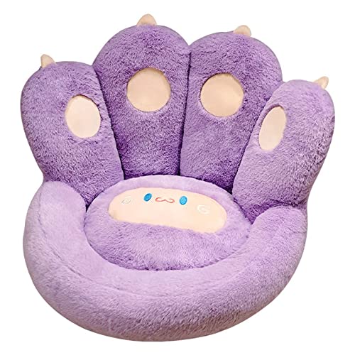 Ditucu Cat Paw Cushion Lazy Sofa Office Gaming Chair 20 inch Comfy Kawaii Plush Bear Paw Warm Floor Pillow Cute Seat Pad for Bedroom Decor Purple - Purple - Large