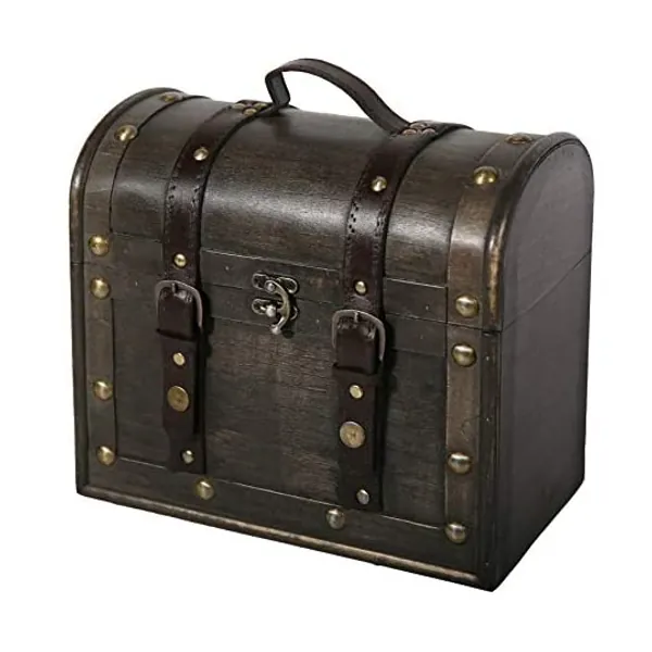 
                            Soul & Lane Wellington Storage Wooden Chest | Decorative Storage Antique Trunk Stash Box
                        