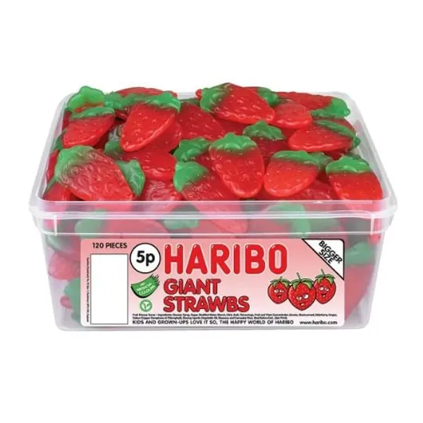 
                            Haribo Giant Strawberrys 120 Pieces
                        