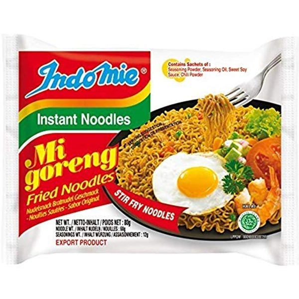 Indomie Mi Goreng Instant Stir Fry Ramen Noodles, Halal Certified, Original Flavor (40-Pack)