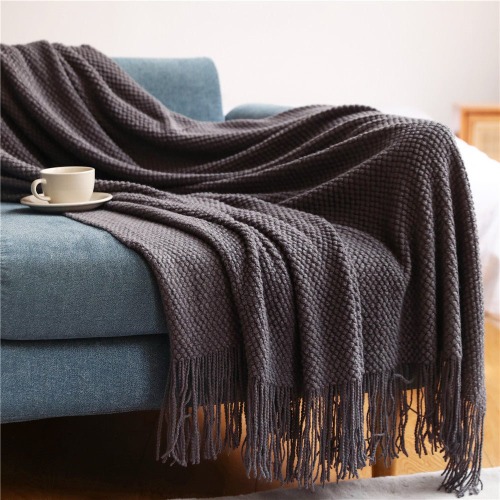 Nordic Knitted Blanket - Dark Gray / 51.1" x 78.7" (130x200cm)