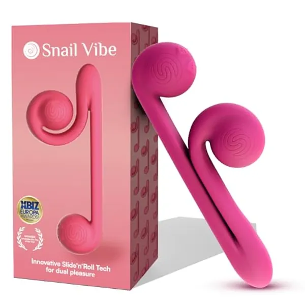 Snail Vibe Original Stimulator Silicone Quiet Powerful Rechargeable Angled Toys Adult Only (Pink)