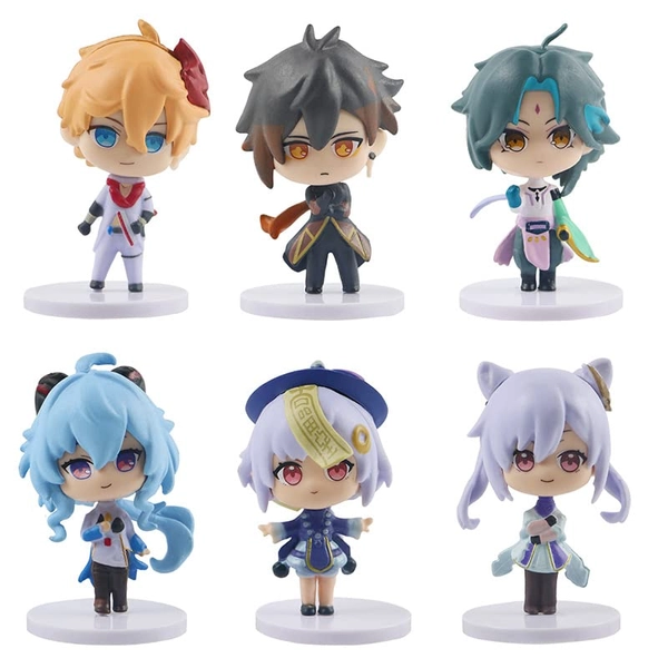 wgzftrys Genshin Impact Tartaglia Zhongli Xiao Ganyu Qiqi Keqing Action Figure Collectible Model