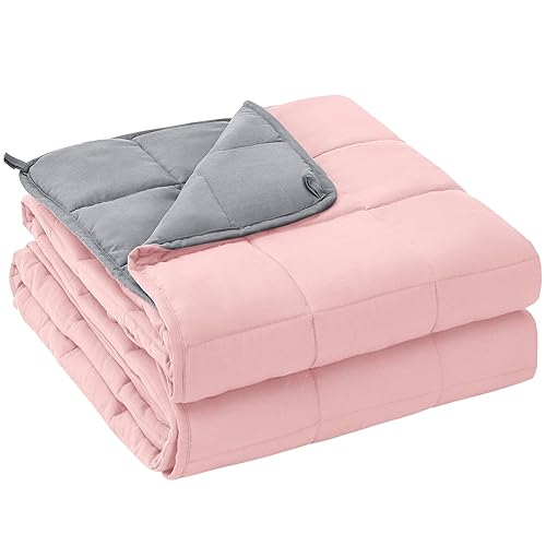 20lbs Pink Grey Weighted Blanket