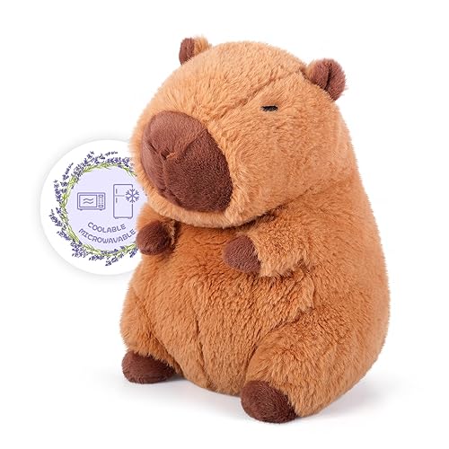SuzziPals Heatable & Coolable Capybara Plush，Microwavable Stuffed Animal Heating Pad for Cramps and Pain, Lavender Scent Capybara Stuffed Animal for Anxiety, Capybara Plushies Gift for Kids & Aldults