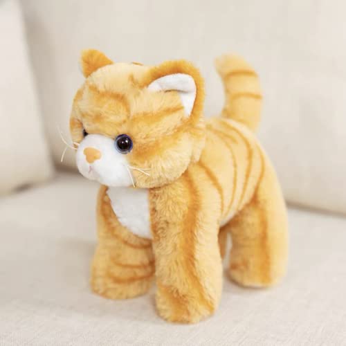 Simulation Orange Cat Plush Stuffed Animal Toy, Super Soft and Cute Cat Plush Toy Realistic Children Girl Birthday Home Decoration - orange cat