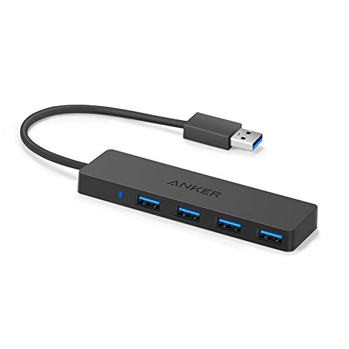 Anker 4-Port USB 3.0 Ultra Slim Data Hub for MacBook, Mac Pro/Mini, iMac, Surface Pro, XPS, Notebook PC, USB Flash Drives, Mobile HDD, and More - 0.7 ft