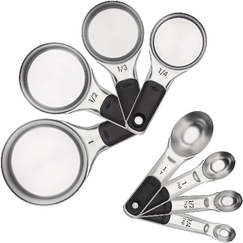 OXO Good Grips 4 Piece Stainless Steel Measuring Spoons with Magnetic Snaps - Set