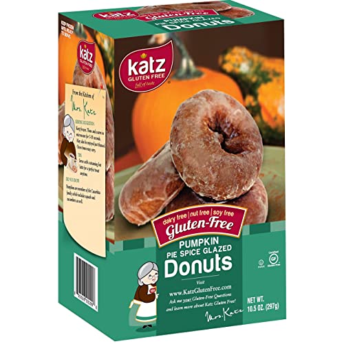 Katz Gluten Free Pumpkin Spice Glazed Donuts | Dairy Free, Nut Free, Soy Free, Gluten Free | Kosher (1 Pack of 6 Donuts, 10.5 Ounce) - 10.5 Ounce (Pack of 1)