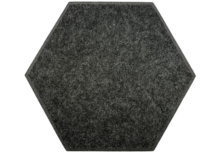 Hexagon PET Felt Acoustic Panels - 12 Pack - Eco Friendly Sound Absorption Panels - Dark Grey