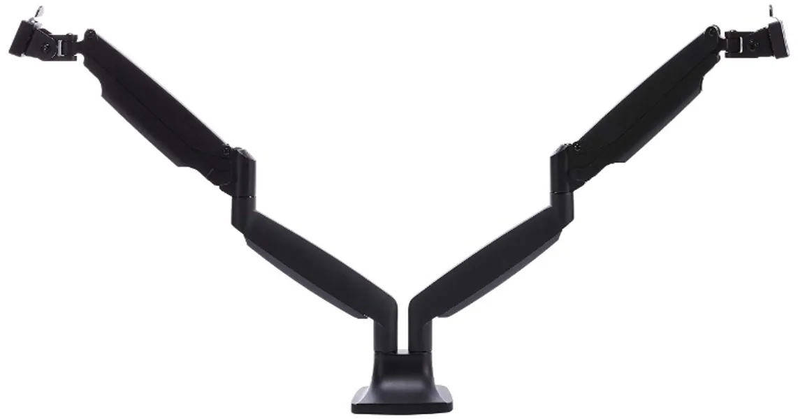 Monoprice Smooth Full Motion Dual Monitor Adjustable Gas Spring Desk Mount - Black, Supports Up to 34 Inch Monitors, Max 19.8 LBS Weight Per Display