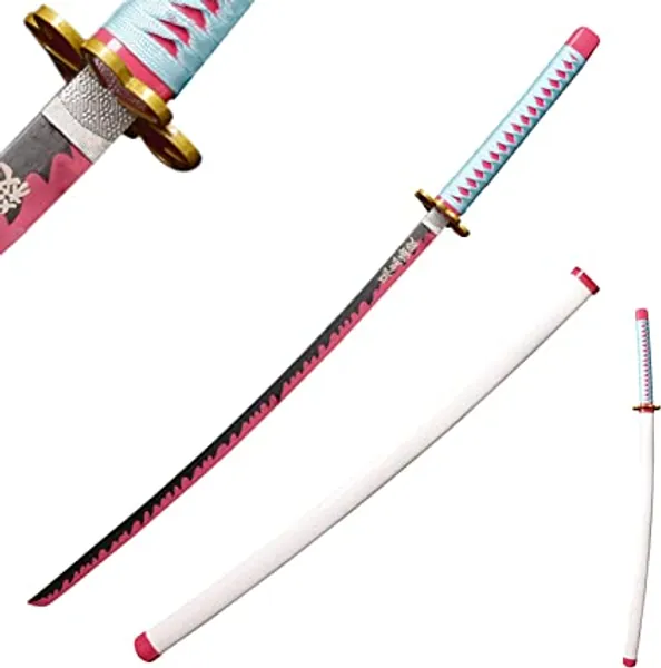 Amazon.com : Sword fort Handmade Katana Anime Cosplay Sword, Demon Slayer Sword Real Metal, Stainless Steel, Funny Knights--Kanroji Mitsuri : Sports & Outdoors