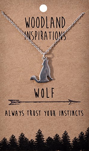 Shag Wear Women's American Woodland Nature Inspire Pendant Pewter Necklaces - Wolf Pendant